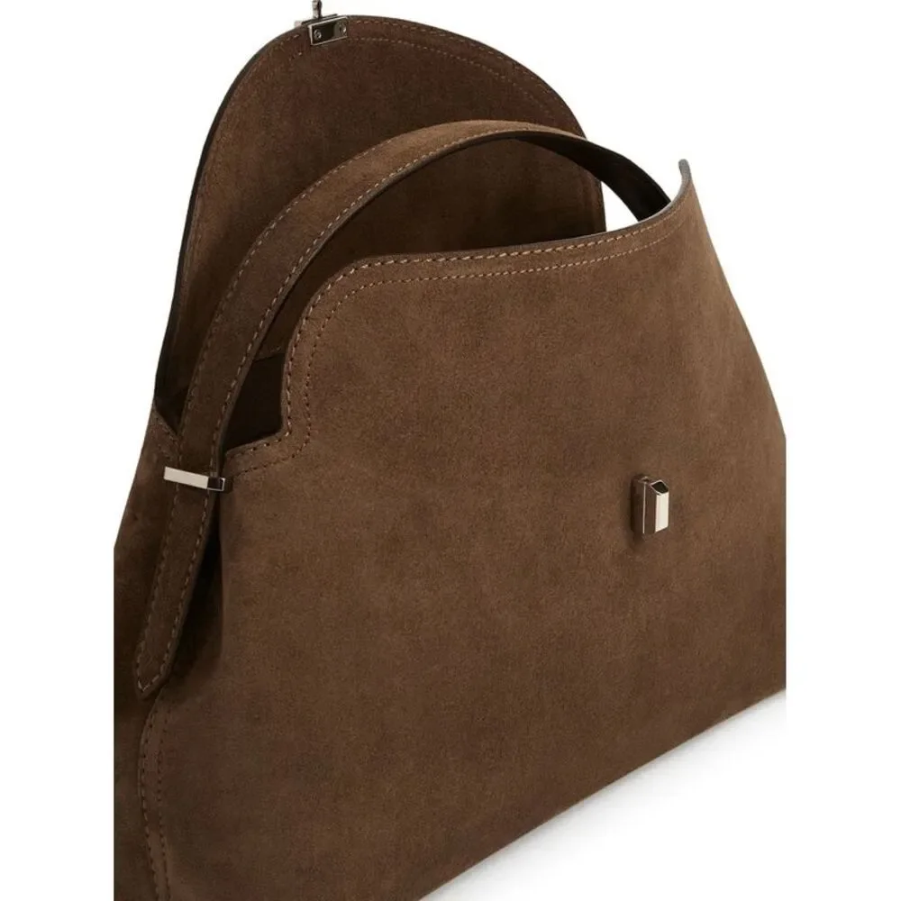 Toteme Women T-Lock Suede Top Handle - Picture 5 of 7